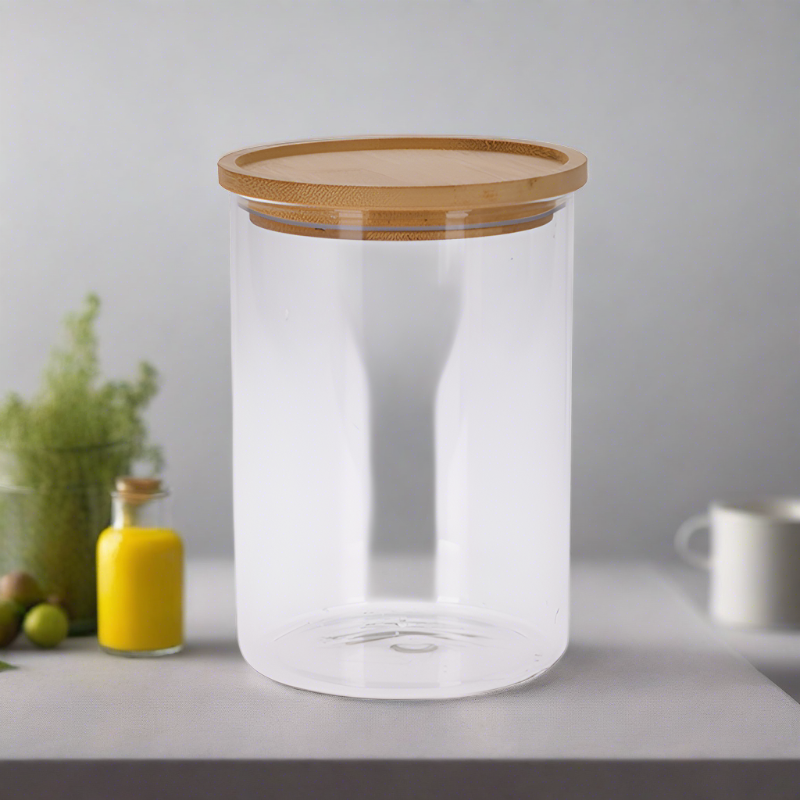 Glass Storage Jar With Bamboo Lid 1.7L