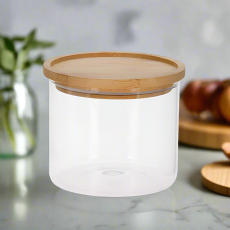 Glass Storage Jar With Bamboo Lid 950ml