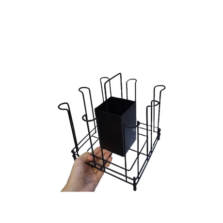 Glass And Spoon Stand Black