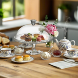 Glass Cake Tin With Feet and Cover 32cm