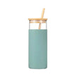 Glass Drink Bottle With Straw 480ml