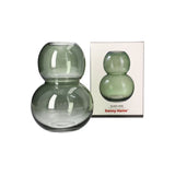 Glass Flower Vase 18cm Green