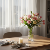 Glass Flower Vase Conical Neck 37cm