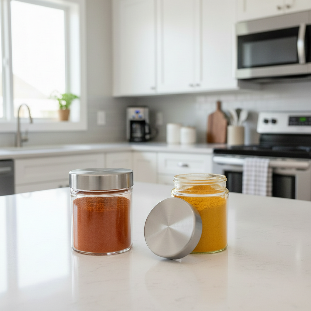 Glass Jar Round Steel Lid 300ml