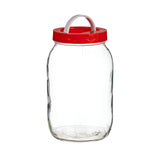 Glass Jar With Red Lid and Handle 2L