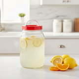 Glass Jar With Red Lid and Handle 2L