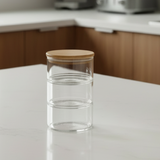 Glass Jar with 3 Layers and Wooden Lid 3x400ml