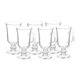 Glass Latte Coffee Cup With Foot and Handle 250ml (Set of 6)