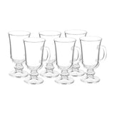 Glass Latte Coffee Cup With Foot and Handle 250ml (Set of 6)