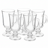Glass Latte Coffee Cup With Foot and Handle 250ml (Set of 5)