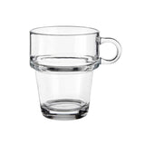 Glass Mug Stackable With Handle 270ml