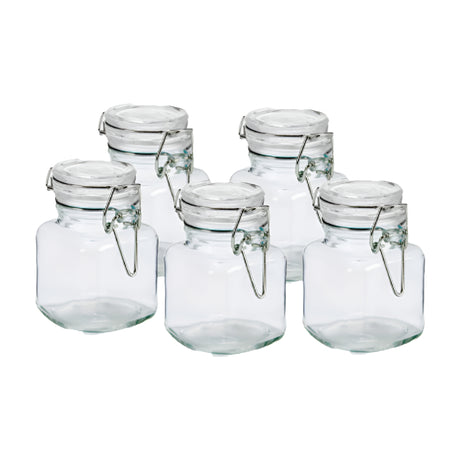 Glass Pot With Lid 90ml (Set of 5)