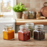 Glass Pot With Lid 90ml (Set of 5)