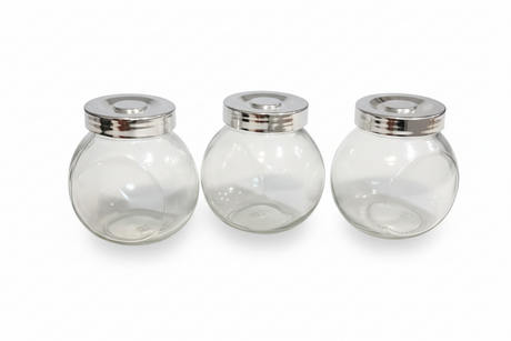 Glass Spice Jar With Plastic Lid 200ml (Set of 3)