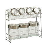 Glass Spice Jar With Stand (Set of 7)