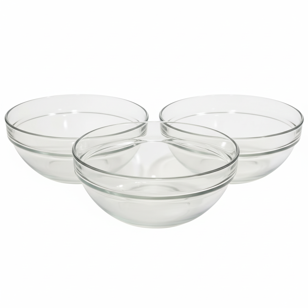 Glass Stackable Bowl 17cm (Set of 3)