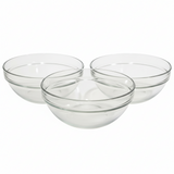 Glass Stackable Bowl 17cm (Set of 3)