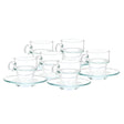 Glass Tea Cup 100ml With Saucer (Set of 6)