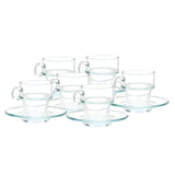 Glass Tea Cup 100ml With Saucer (Set of 6)