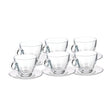 Glass Tea Cup 170ml With Saucer (Set of 6)