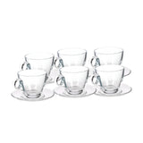 Glass Tea Cup 170ml With Saucer (Set of 6)