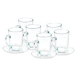 Glass Tea Cup 200ml With Saucer (Set of 6)