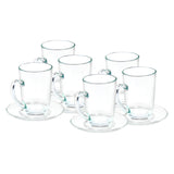 Glass Tea Cup 200ml With Saucer (Set of 6)