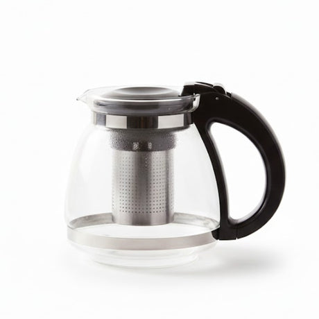 Glass Teapot 1.5L With Plastic Handle Black