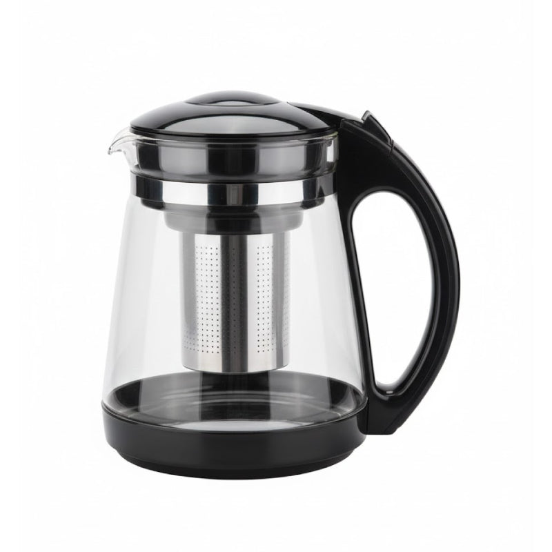 Glass Teapot 1.8L With Plastic Handle Black