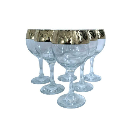 Gold Goblet Glass Set (Pack of 6)