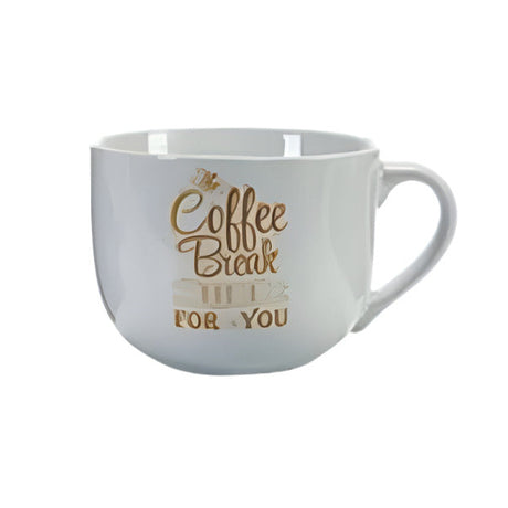 Gold Printed Porcelain Coffee Mug 500ml