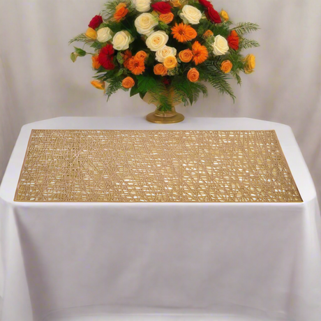 Golden Plastic Rectangular Table Cloth