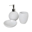 Golf Ball Shape Ceramic Bathroom Set of 3pcs White