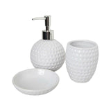 Golf Ball Shape Ceramic Bathroom Set of 3pcs White
