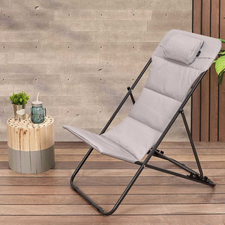 Corfou Grey Folding Lounger