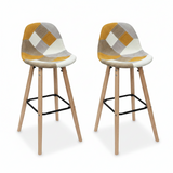 Patch Work Bar Chairs Set (Set of 2)