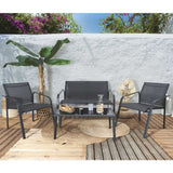 Garden 2 Chairs & Table Set Grey