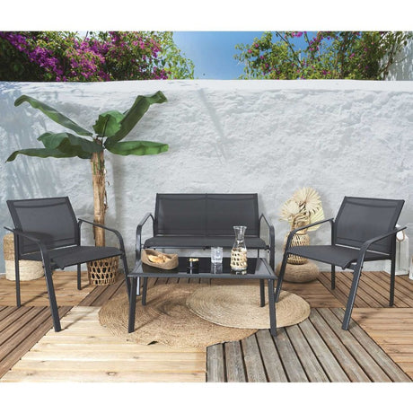 Garden 2 Chairs & Table Set Grey