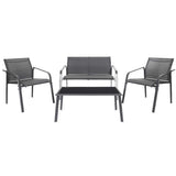 Garden 2 Chairs & Table Set Grey