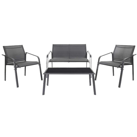 Garden 2 Chairs & Table Set Grey