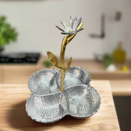 Hammer Dry Fruit & Candy Bowl Silver & Gold