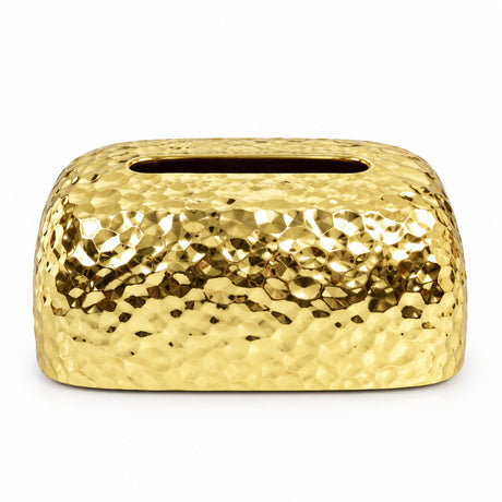 Hammered Tissue Box Gold