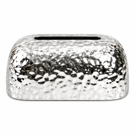 Hammered Dome Tissue Box Holder Silver Ripple