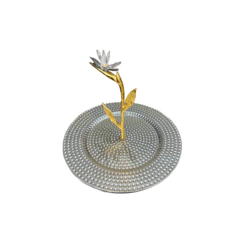 Hammered Sandwish Serving Platter Silver