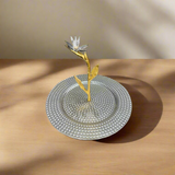 Hammered Sandwish Serving Platter Silver