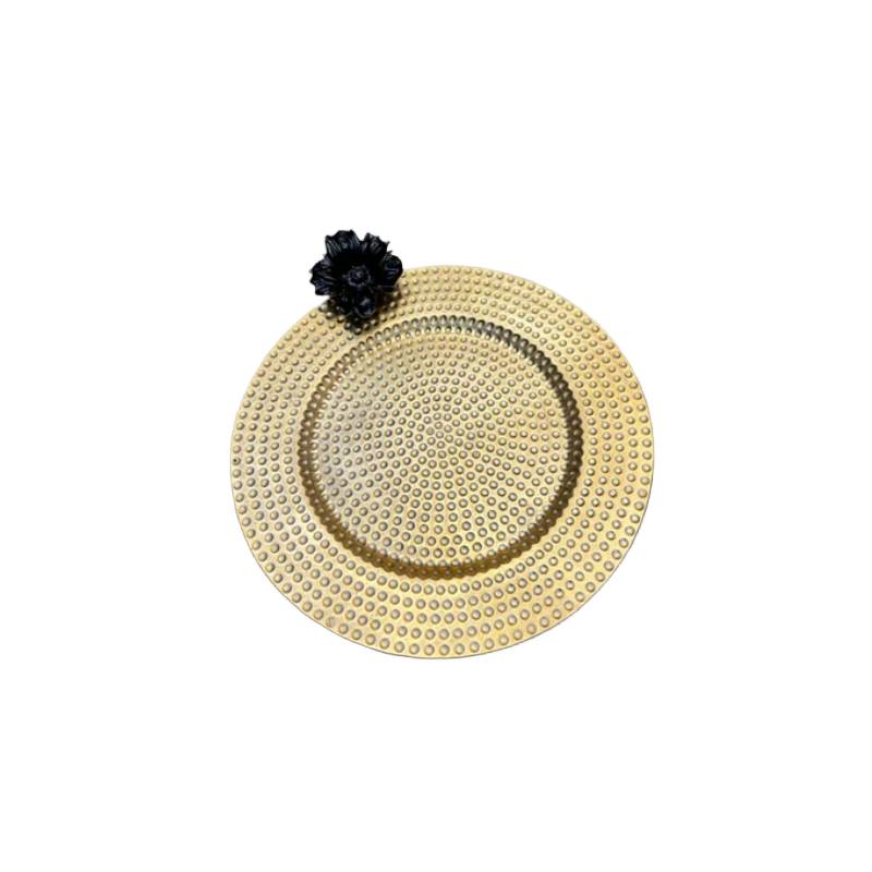 Hammered Serving Platter Gold