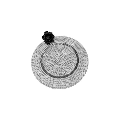 Hammered Serving Platter Silver