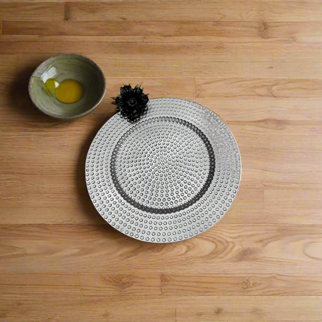 Hammered Serving Platter Silver