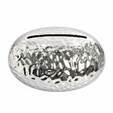 Hammered Silver Ceramic Tissue Box