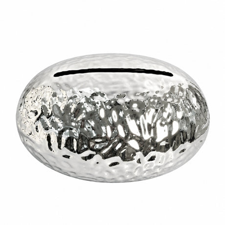 Hammered Silver Ceramic Tissue Box